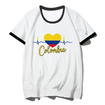 Colombia t shirt women Y2K comic t shirt girl harajuku drabužiai