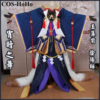 COS-HoHo Anime Onmyoji Tamamo No Mae Skin Darkness Šokantis Kimono puošnus uniforminis Cosplay kostiumas Helovino vakarėlio apranga