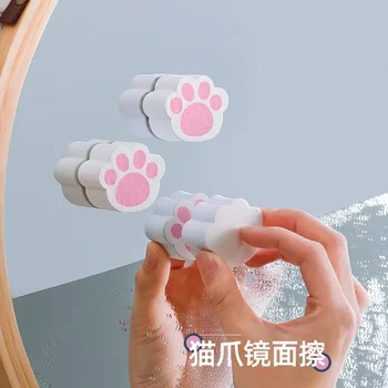 Creative Cat's Paw Kempinės servetėlės veidrodis Magic Clean Wipe Kitchen Maišytuvas Vonios kriauklė Plovimo šveitimo granulės