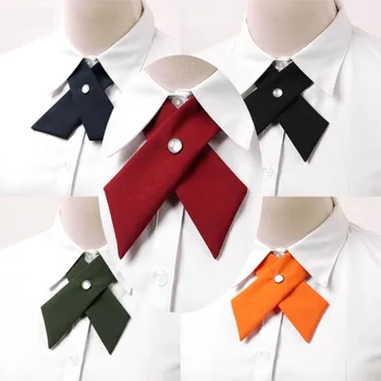 Cross Bowtie marškinių kaklaraištis nuimamas kryžminis peteliškės megztinis Polo kaklo apykaklė Britų JK uniformos dekoro jūreivių kostiumai moterims vyrams