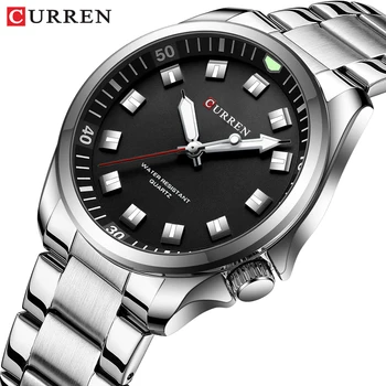 CURREN Nauja mada Prabangus Analoginis Kvarcas Vyriški rankiniai laikrodžiai Prekės ženklas Nerūdijančio plieno apyrankė Šviečiantis rankų laikrodis Reloj Hombre 8451