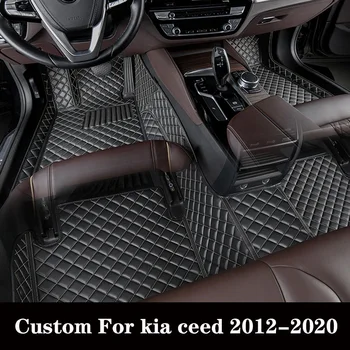 Custom Car Floor Kilimėlis Kia Ceed 2012 2013 2014 2015 2016 2017 2018 2019 2020 Diamond Rug Foot Pad Prabangus kilimas Auto aksesuaras