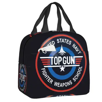 Custom Fighter Jets Top Gun Lunch Bag Men Women Warm Cooler Insulated Lunch Box for Children School Work Food Picnic Tote Bags