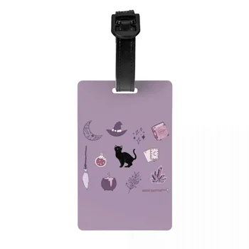 Custom Purple Witch Pack bagažo žyma Privatumo apsauga Helovinas Baisus kačių bagažas Žymos Kelioninio krepšio etiketės Lagaminas