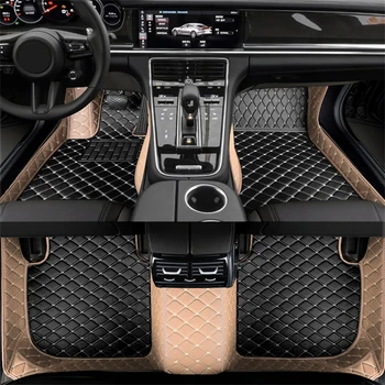 Custom Style automobilių grindų kilimėliai Audi A8 A8L 4E2 4E8 5 sėdimos vietos 2003-2010 metai Interjero aksesuarai Kilimas Dviejų spalvų dėlionė