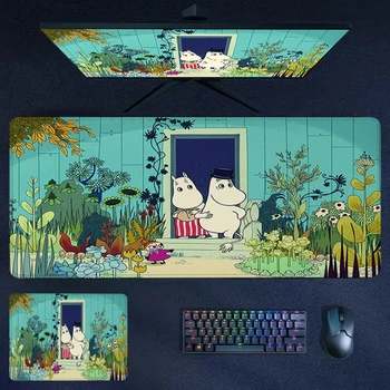 Cute Anime Mouse Pad XL Computer Desk Mat Rubber Mouse Mats Gamer Keyboard Mat Stitched Edge Mousepad Cabinet PC Gaming Accessoy
