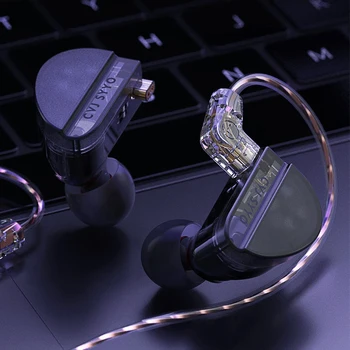 CVJ Konoka į ausį HIFI ausinės 1DD+1BA+1 Vibracija su derinimo jungikliu 3D trigubas hibridinis vairuotojas DJ laidiniai IEM monitoriai Ausinės