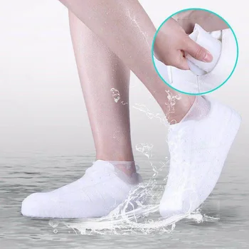 Daugkartinio naudojimo lietaus batai uždengia vandeniui atsparų silikoninį lauko lietaus batų perdangą Dilimui atsparus batų dangtelis Vaikščiojimo batų priedai