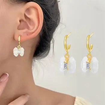Dekoratyviniai nerūdijančio poliruoto nuotakos lašo auskarai Moteriškas ausų aksesuaras