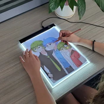 Didelio dydžio piešimo kopijavimo lenta 3 lygio pritemdoma LED šviesos dažymo planšetė Vaikų mokymosi švietimo žaislai