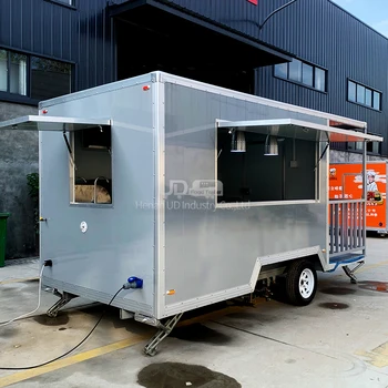Didmeninė prekyba Mobilus baras Maisto sunkvežimis Ledai Kava Krepo dešrainis Saldainių maisto priekaba Stiklo pluošto maisto sunkvežimis parduodamas su veranda
