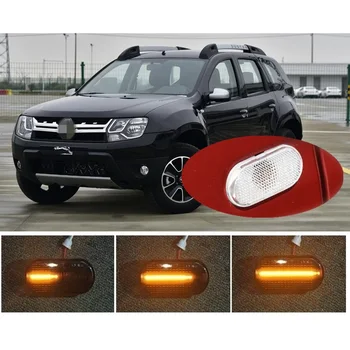 Dinaminis LED indikatoriaus šoninis žymeklio posūkio šviesos signalas, tinkamas Renault Dacia Duster MK1 H79 2010-2018 Dokker 2012 -