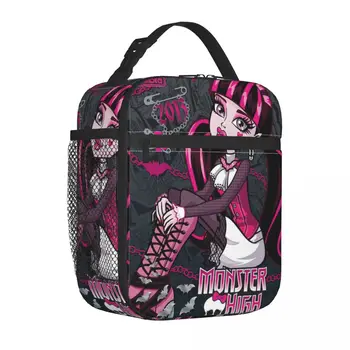 Draculaura Monster High Insulated Lunch Bags Cooler Bag 
Pietų konteineris Didelės talpos Tote Pietų dėžutė Vyrai Moterys Biuro kelionės