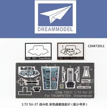 Dream Model CDM72011 1/72 SU-27 naikintuvo lėktuvo kabinos nuotrauka išgraviruotos dalys detalizuoja trimito dalis