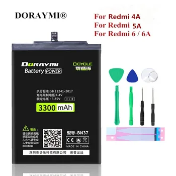 DROAYMI didelės talpos Bateria BN30 BN34 BN37 skirta Xiaomi Redmi 4A 5A 6 6A pakaitinė baterija
