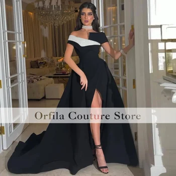 Dubajaus juodos vakarinės suknelės 2023 m Moterų oficialaus priėmimo vakarėlio chalatai Prabangūs Artimųjų Rytų proga Oficialūs chalatai
