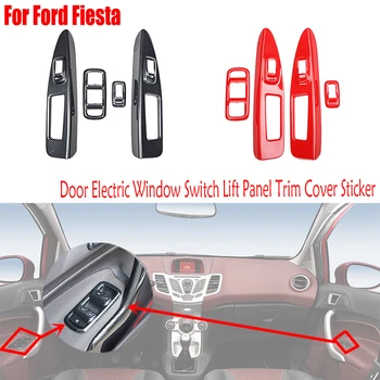 Durų elektrinis langų jungiklis Pakėlimo skydo apdailos dangtelio lipdukas Salono automobilio priedai Transporto priemonei Ford Fiesta 2009-2013 Plastic