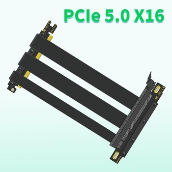 Dvigubas atvirkštinis PCI-E 5.0 x16 didelės spartos grafika Vaizdo plokštės stovo kabelis GPU prailginimo plokštei 170mm-250mm A4 ITX važiuoklei