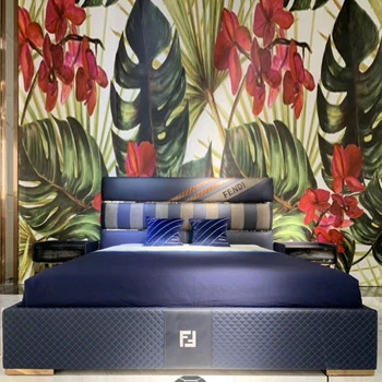 Dvigulė lova moderni minimalistinė 1,8m spalva deranti pagrindinė miegamojo oda postmoderni mada 2020 nauja lova