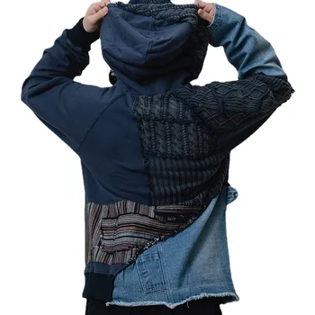 Dykvietės stilius Moteriški drabužiai Varginantis kelių audinių siuvimas Vintažinis dizaineris Megztinis Vyrai Laisvas megztinis Megztinis su gobtuvu Laisvalaikio paltas