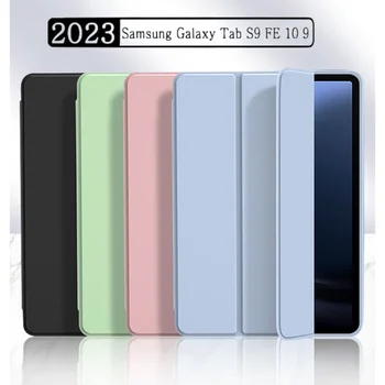 dėklas, skirtas Samsung Galaxy Tab S9 FE 10.9 5G SM-X510 S9FE+ 2023 PU planšetinio kompiuterio dangtelis Smart Leather Funda, skirtas Tab S9 Plus 12.4