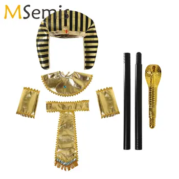 Egiptas Kunigas Cosplay kostiumas Vyrai Moterys Kleopatra Karalienė Princesė Vaidmenų žaidimų apranga Helovino vakarėlis Maskaradiniai aksesuarai Rekvizitai
