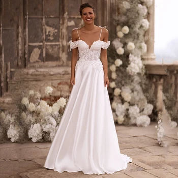 Eightree Boho 2024 A-Line vestuvinės suknelės Aplikacijos be rankovių Nuotakos suknelė Elegantiška vestuvių vakaro prom suknelė bestidos de novia