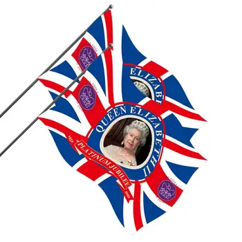 Elizabeth II automobilių vėliavos 2Vnt Britų Sąjungos Džeko vėliava su Jos Didenybės Karalienės Elžbietos vėliava 70-mečio automobilio lango vėliava
