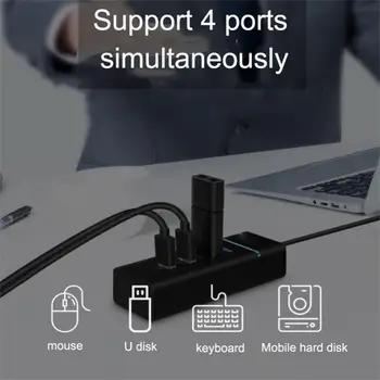 Elough 4 prievadai USB šakotuvas 3 0 didelės spartos kelių USB skirstytuvų adapteris OTG kompiuterio priedams 30/120cm