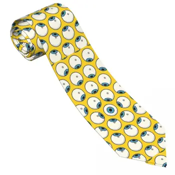 Eyeball Doodle Kaklaraištis Siaubo gotikiniai klasikiniai laisvalaikio kaklaraiščiai vyrams Kasdienis dėvėjimas Vakarėlio apykaklės rašto kaklaraiščio aksesuarai