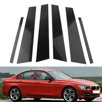 F30 2012-2015 Automobilio stulpas Po durų langų panelės apdailos apdaila BMW F30 3Series 2012 2013 2014 2015 Blizgi juoda