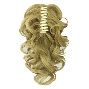 False Hair Claw Ponytail Synthetic Blonde Pony Tail Fairy Tail Hair on Clips Hairpieces for Hair Extension