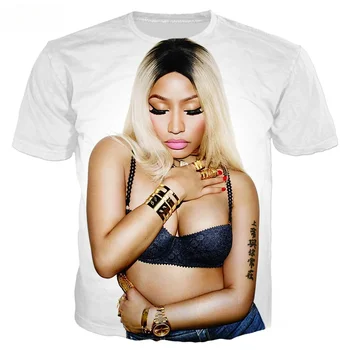 Fashion Sexy Nicki Minaj T Shirt 3D Print Rapper Star Singer Hip Hop Džemperis Trikotažas Casual Plus Size Tshirt Moteriški drabužiai