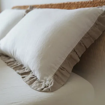 Flouncing Style 100% Nature Lininis pagalvės užvalkalas Skalbtas vienspalvis pagalvės užvalkalas