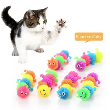 Fun Interactive Pet Cat Toy Doll TPR Guminis saugus ir netoksiškas kačiukas, žaidžiantis dresūros žaislą Naminių gyvūnėlių reikmenys