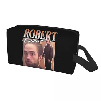 Funny Robert Pattinson Standing Meme Makeup Bag for Women Travel Cosmetic Organizer Fashion Vintage Rob Storage Tualeto reikmenų krepšiai