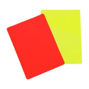 Futbolo įspėjamosios kortelės 2vnt Lengvos teisėjo baudos kortelių rinkinys Futbolo teisėjas tiekia futbolo raudoną ir geltoną kortelę