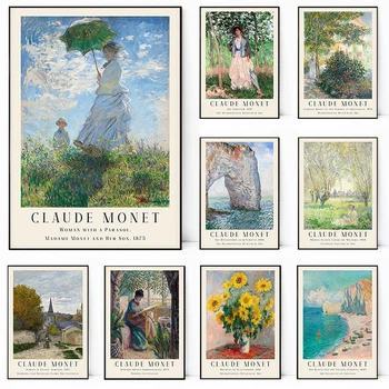 Garsus tapytojas Claude Monet šedevras Vandens lelijos sodas Argenteuil plakato drobės spausdinimas Sienų meno paveikslas namų dekorui