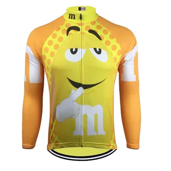 Geltonas dviračių marškinėliai Ilgomis rankovėmis dviračių drabužiai dviratis žiemos vilna ir be vilnos ropa ciclismo mtb džersis
