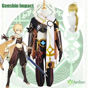  Genshin Impact Aether Cosplay kostiumas Suaugusiųjų karnavalo uniforma Perukas Anime Helovino vakarėlio kostiumai Maskaradinis moterų žaidimas