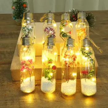 Gražios eglutės dekoracijos Kabantys nauji kalėdiniai LED kamuoliukai Skaidrios eglutės dekoracijos