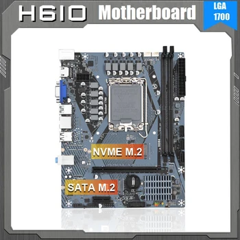 H610M Kompiuterio pagrindinė plokštė H610M R200 LGA1700 2XDDR4 lizdai iki 64G M.2 Nvme PCI-E5.0 X16 12/13 kartos procesoriui