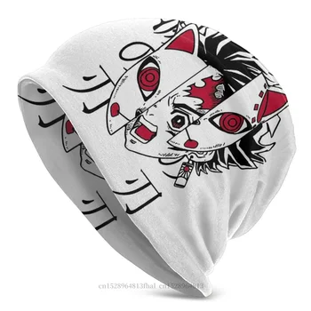 Harajuku Bonnet Homme Fashion Megzta skrybėlė Demonas Žudikas Kimetsu No Yaiba Anime Skullies Beanies Caps Novelty Fabric Skrybėlės