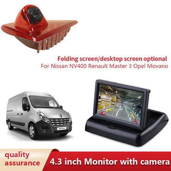 HD automobilio naktinio matymo stabdžių žibintų atbulinės eigos kamera su 4,3 colio automobilio ekranu Nissan NV400 Renault Master 3 Opel Movano