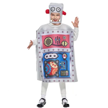 Helovinas Vaikų kostiumų robotas Cosplay kostiumų rinkinys Vakarėlio karnavalinė suknelė Vaikai Robotas kombinezonas