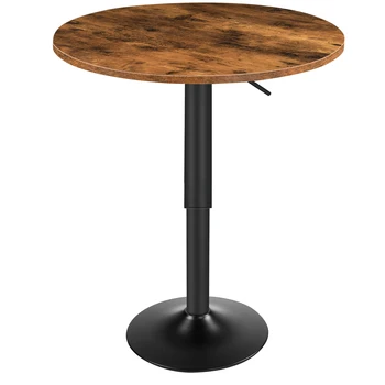 HOOBRO baro stalas reguliuojamo aukščio apvalus baro stalas 27-35,4 colių kokteilių stalas su pagrindu, tinkamas svetainės bistro