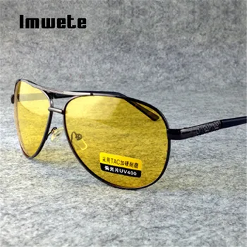 Imwete Poliarizuoti akiniai nuo saulės Vyrai TAC akiniai nuo saulės Moteris Vyras Naktinis matymas Vairavimo akiniai Akiniai UV400 Geltonas lęšis Akiniai