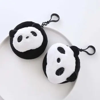 Ins Fashion Portable Plush Panda Coin Purse Kawaii Cartoon Money Bag Children Korean Style Animal Round Bag