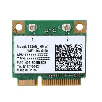 Intel originali WiFi kortelė 512ANHMW WiFi Link 5100 300Mbps Dual Band 2.4G/5Ghz 802.11n Mini PCIe pusės tinklo plokštė
