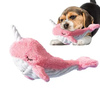 Interaktyvus elektrinis rožinis Narvalas Mielas pliušinis žaislas Gyvūnų iškamšų žaislų valymas Dantis Katės kramtymas Naminių šunų priedai Žaislai